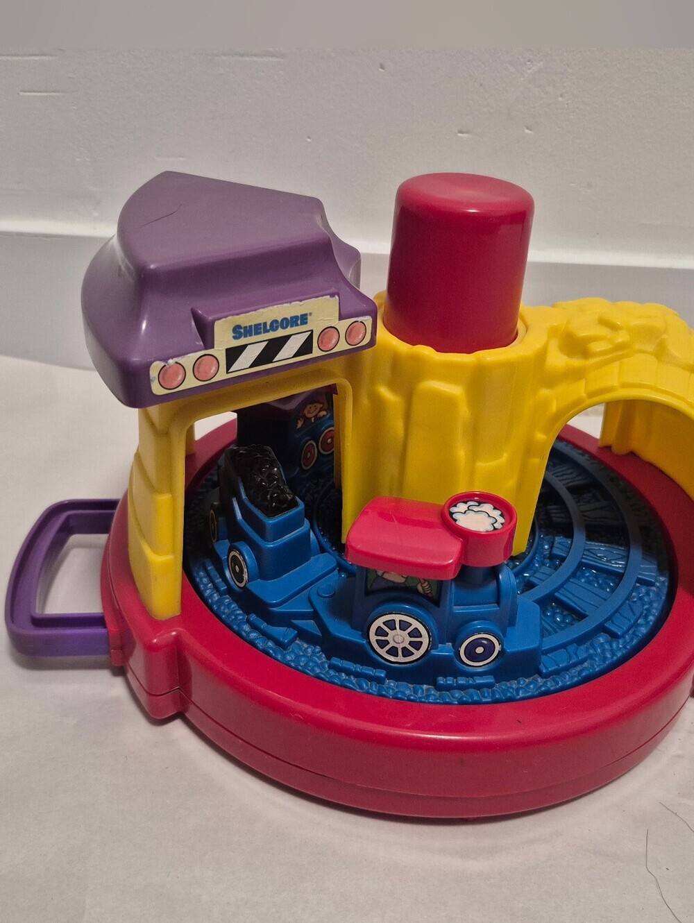 Shelcore Push and Spin Choo Choo Train toy. Vintage 1995 Baby Toy Rare